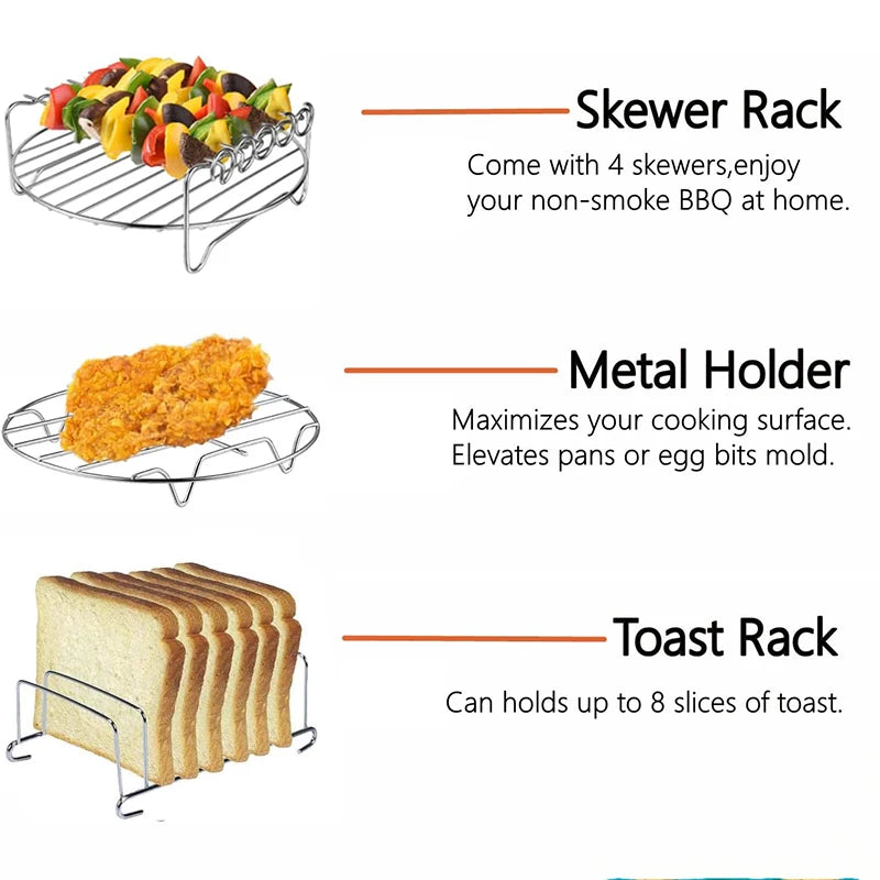 Air Fryer Baking Rack – Metal Grill for Cosori, Vortex & More