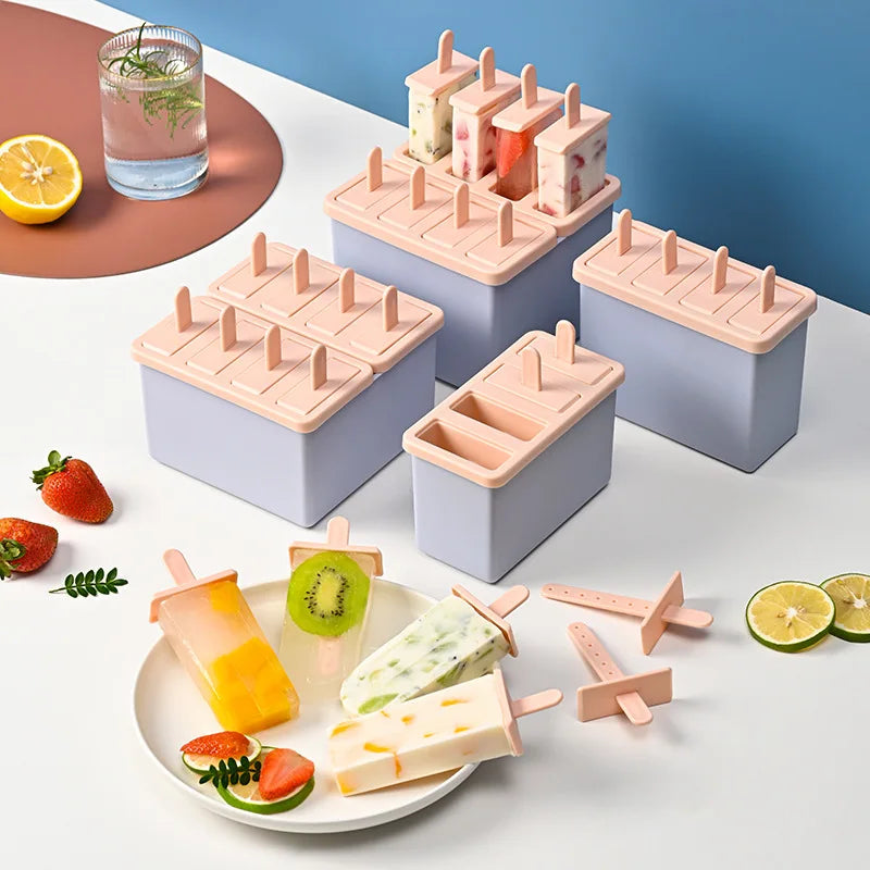 Homemade Popsicle Mold Set with Lid – Food Grade Ice Cream Maker