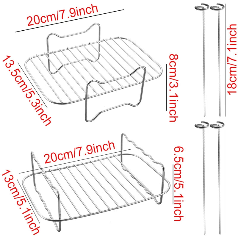 Air Fryer Baking Rack – Metal Grill for Cosori, Vortex & More