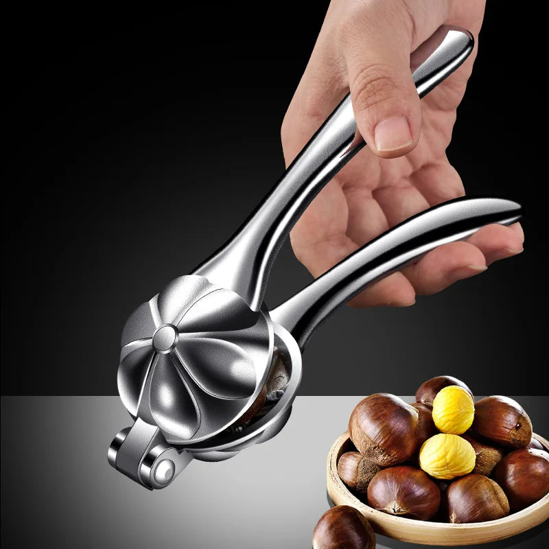 Chestnut & Walnut Stainless Steel Shell Opener Nut Cracker Kitchen Tool