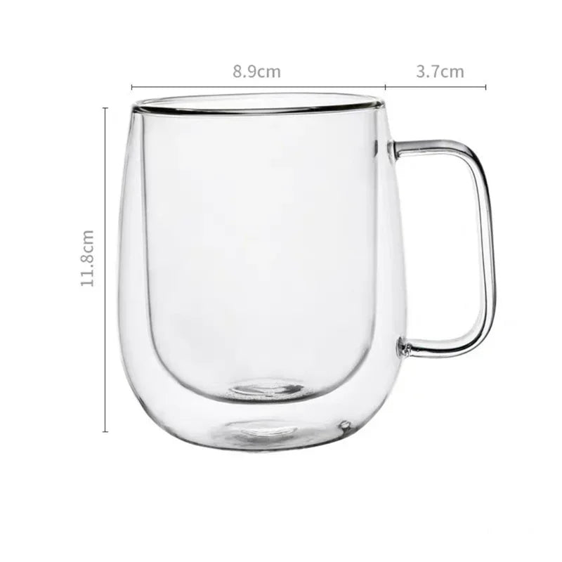 150–350ml Double Wall Heat Resistant Borosilicate Glass Mug