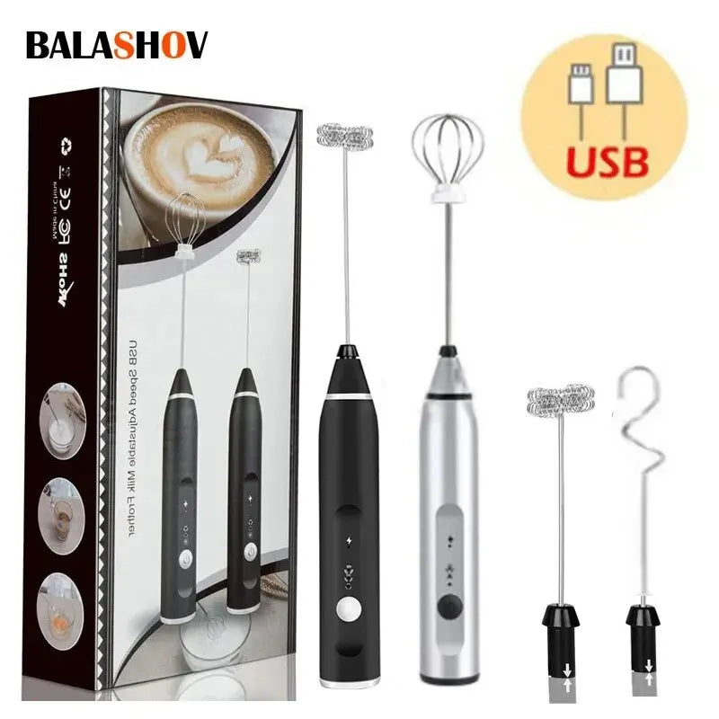 Portable USB Milk Frother & Mini Handheld Mixer