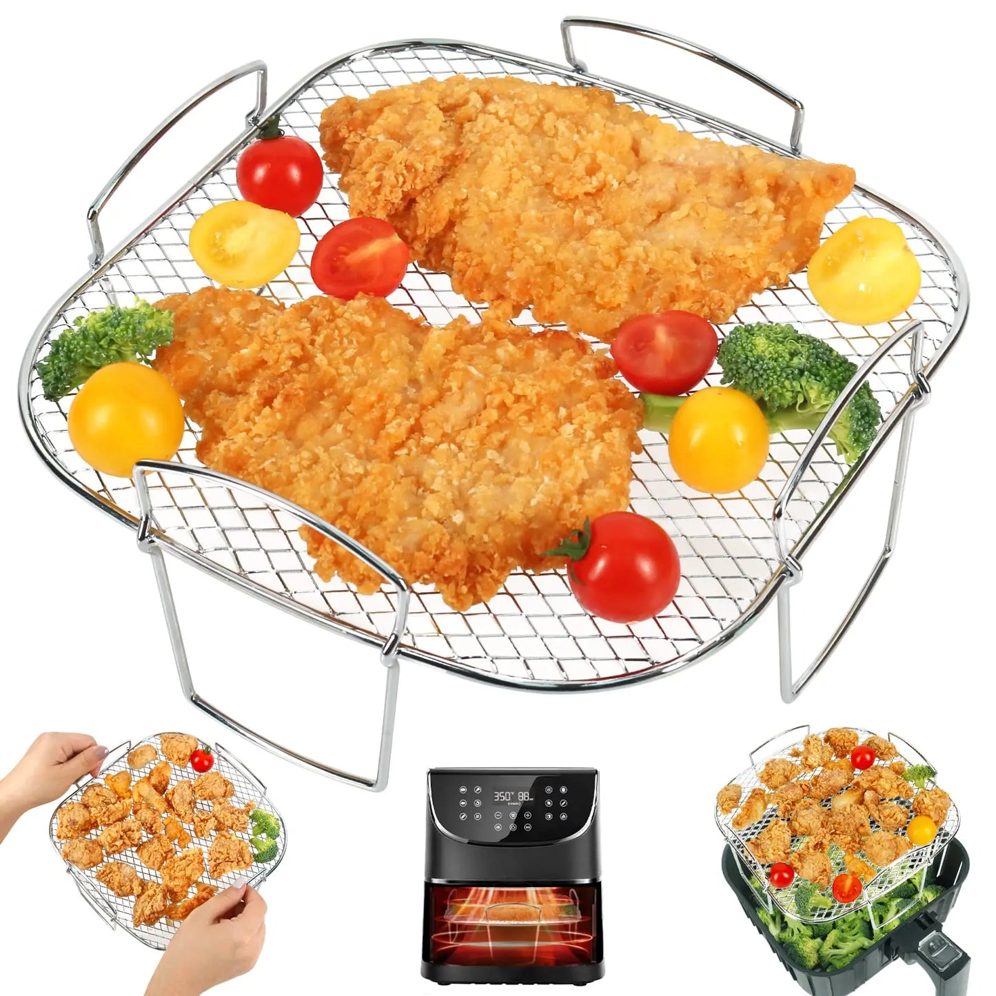 Air Fryer Baking Rack – Metal Grill for Cosori, Vortex & More