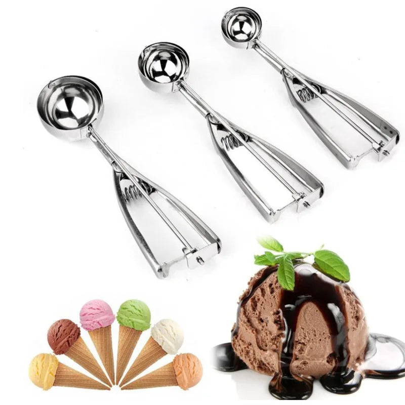 Multi-Style Stainless Steel Ice Cream & Ice Cube Scoop Mould