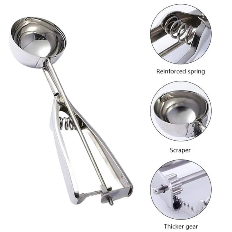 Multi-Style Stainless Steel Ice Cream & Ice Cube Scoop Mould