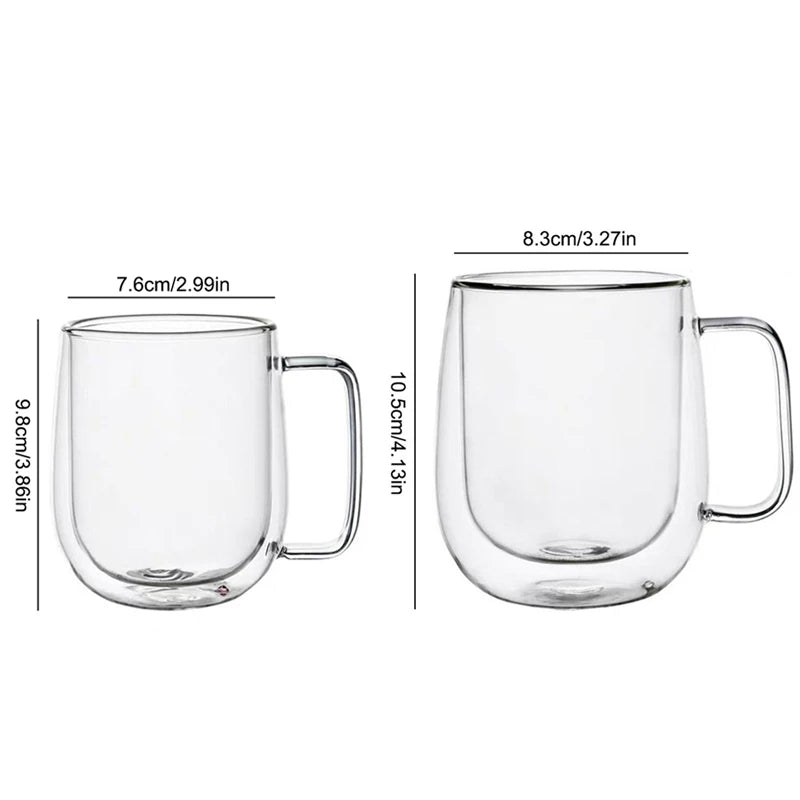 150–350ml Double Wall Heat Resistant Borosilicate Glass Mug