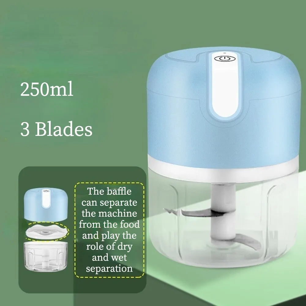 Portable Electric Mini Chopper – USB Rechargeable Garlic & Meat Grinder