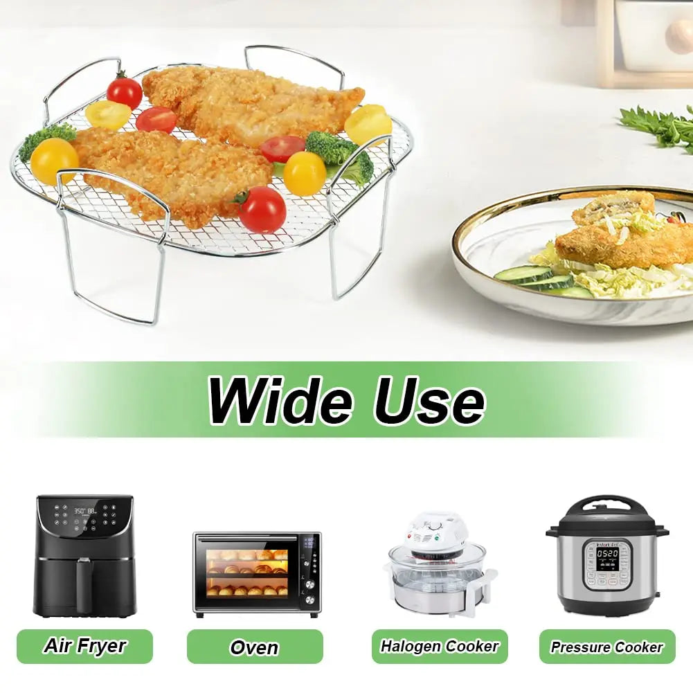 Air Fryer Baking Rack – Metal Grill for Cosori, Vortex & More