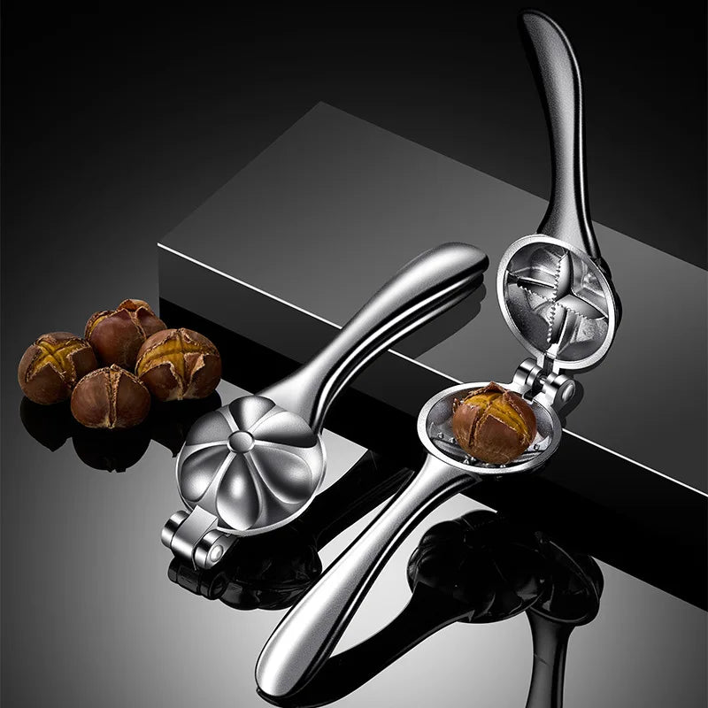 Chestnut & Walnut Stainless Steel Shell Opener Nut Cracker Kitchen Tool