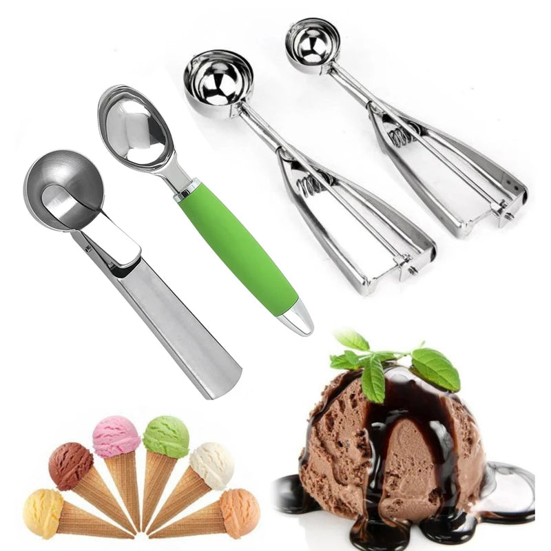 Multi-Style Stainless Steel Ice Cream & Ice Cube Scoop Mould