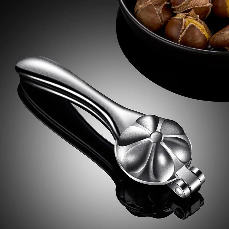 Chestnut & Walnut Stainless Steel Shell Opener Nut Cracker Kitchen Tool