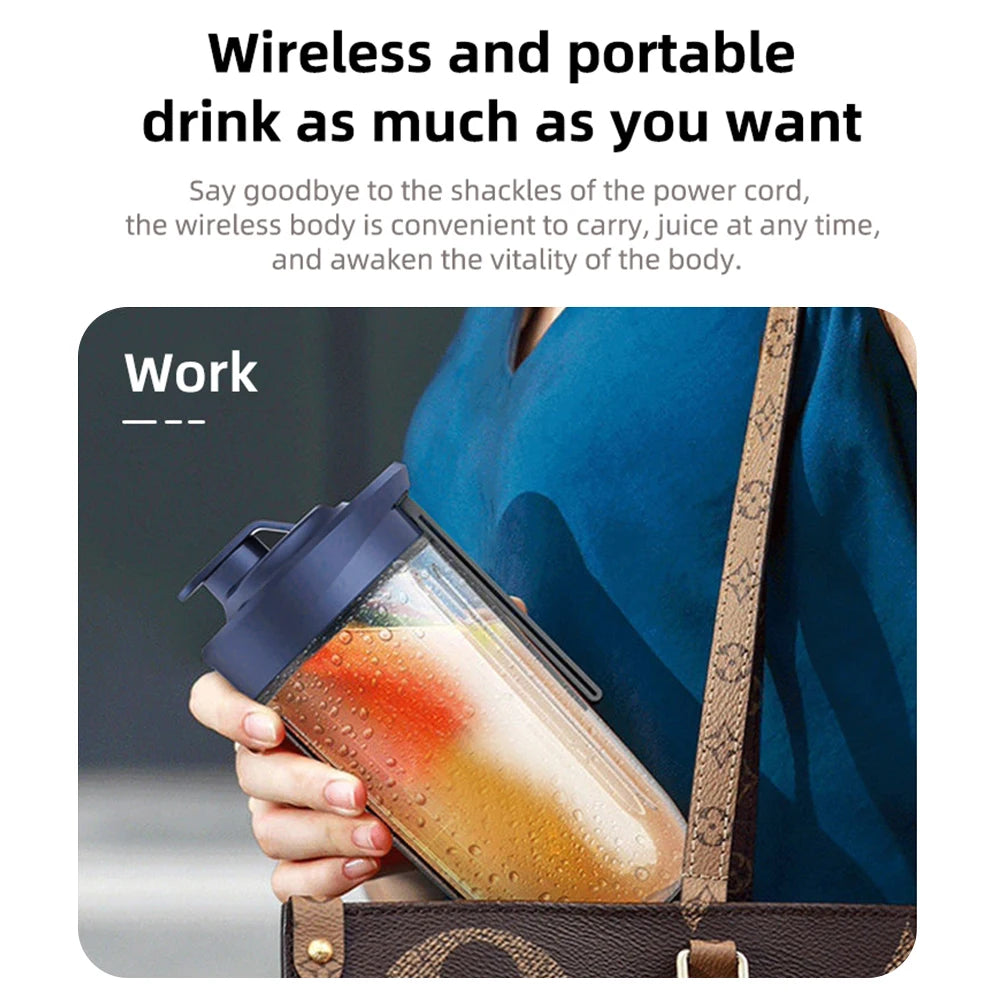 6-Blade USB Portable Juicer Blender with 2 Cups