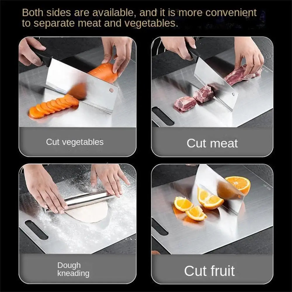 Antibacterial Stainless Steel Cutting Board for Kitchen & Dough Kneading