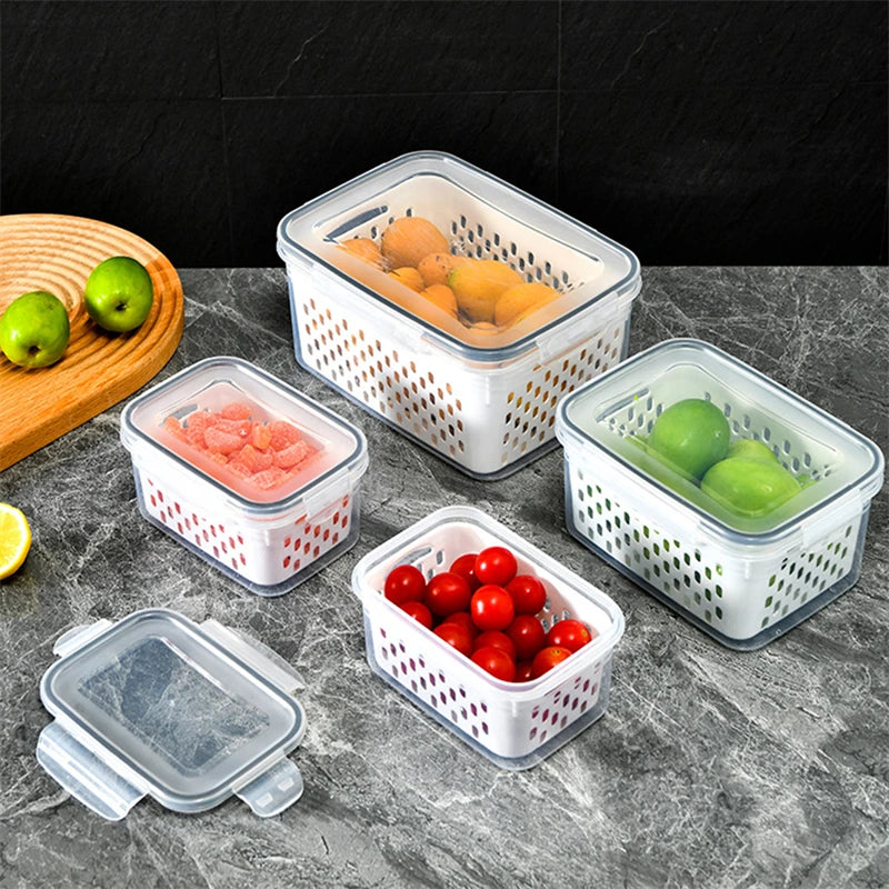 Fridge Storage Box & Kitchen Organizer for Fruits, Veggies, and Pantry