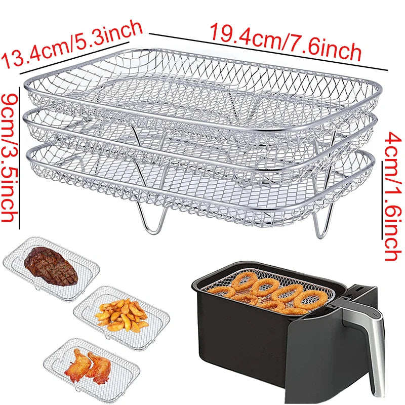 Air Fryer Baking Rack – Metal Grill for Cosori, Vortex & More