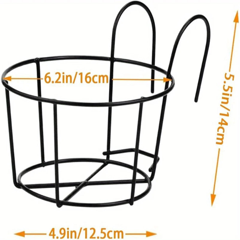 4pcs Round Metal Hanging Planters – Perfect for Balcony, Garden & Indoors