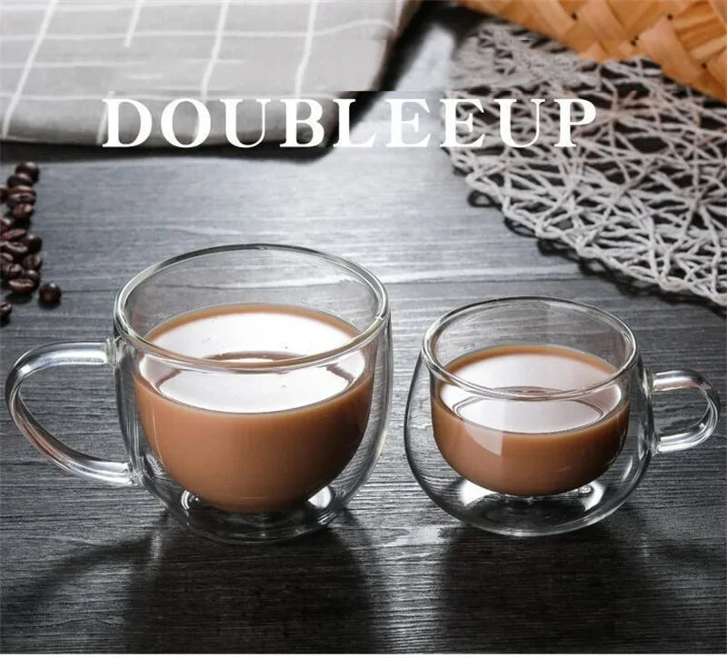 150–350ml Double Wall Heat Resistant Borosilicate Glass Mug