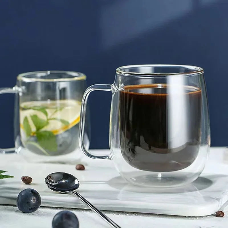 150–350ml Double Wall Heat Resistant Borosilicate Glass Mug
