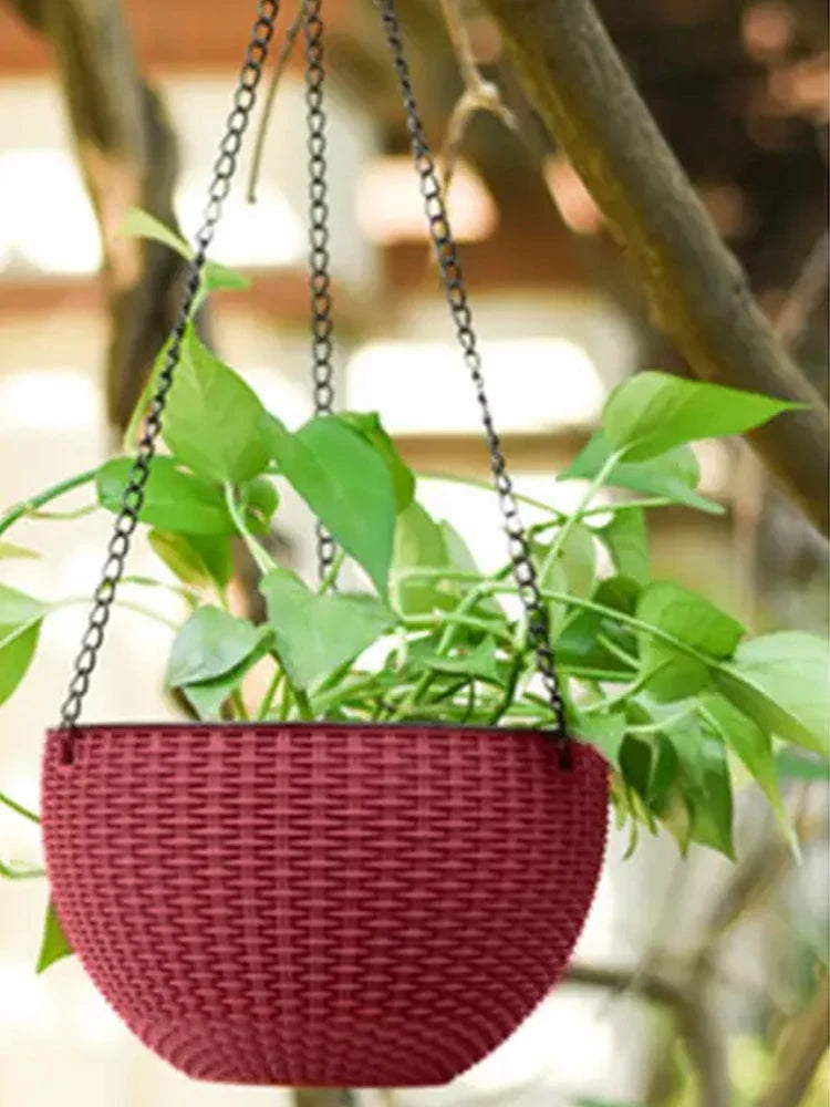 European-Style Imitation Rattan Hanging Flower Pot