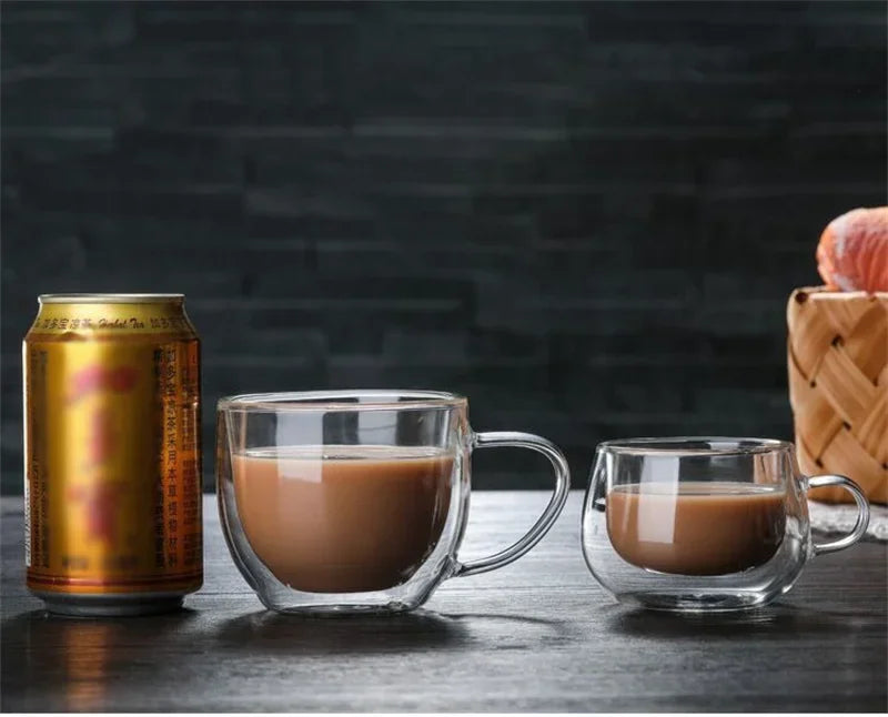 150–350ml Double Wall Heat Resistant Borosilicate Glass Mug