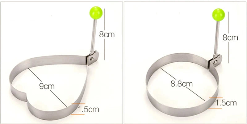 Stainless Steel Heart Egg & Pancake Mould Kitchen Gadget