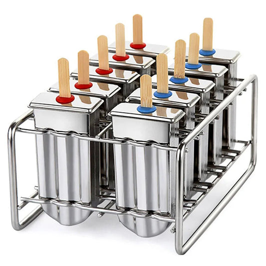 Stainless Steel Popsicle Mould Rack – Ice Cream & Lolly Maker with Holder