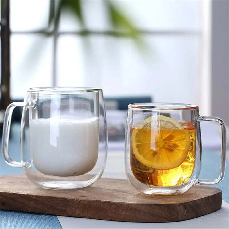 150–350ml Double Wall Heat Resistant Borosilicate Glass Mug