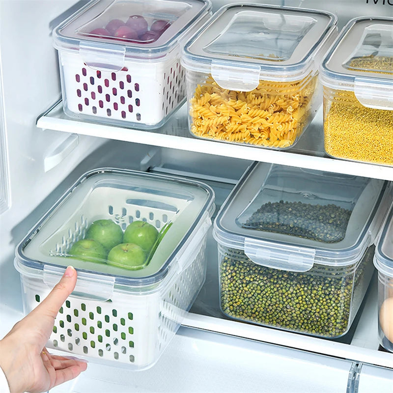 Fridge Storage Box & Kitchen Organizer for Fruits, Veggies, and Pantry