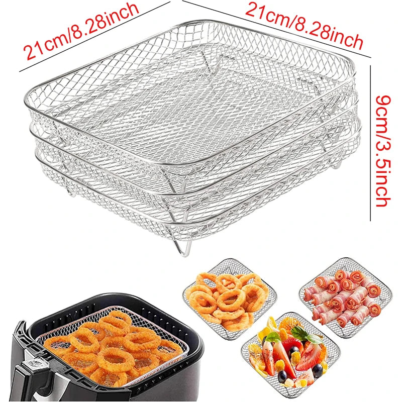 Air Fryer Baking Rack – Metal Grill for Cosori, Vortex & More