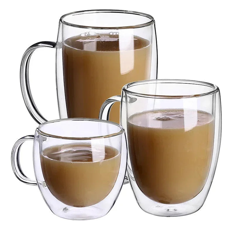 1–6PCS 80–450ML Double Wall Heat-Resistant Glass and Cups