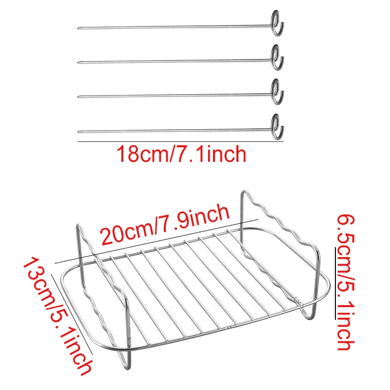 Air Fryer Baking Rack – Metal Grill for Cosori, Vortex & More