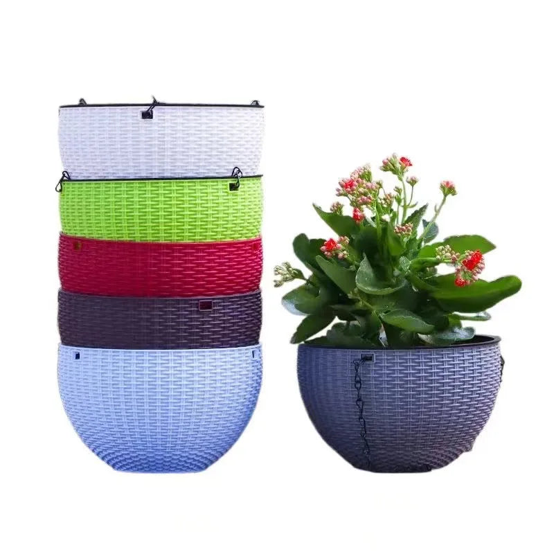 European-Style Imitation Rattan Hanging Flower Pot