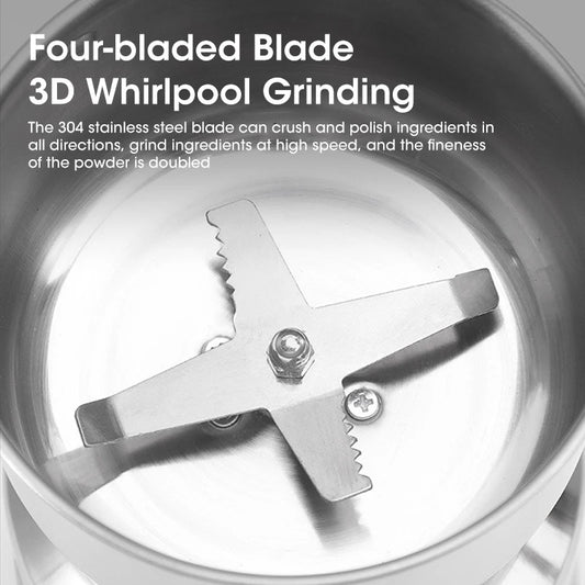 300ml Mini Electric Grinder for Coffee, Spices, and Baby Food with 4 Blades