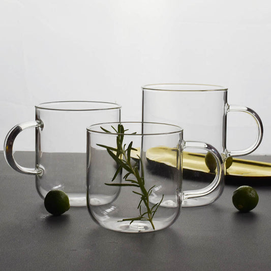 Glass Cups for Water, Tea, and Coffee