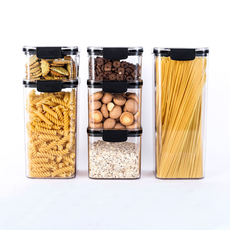 Airtight Plastic Grain Containers - Set of 6, BPA-Free